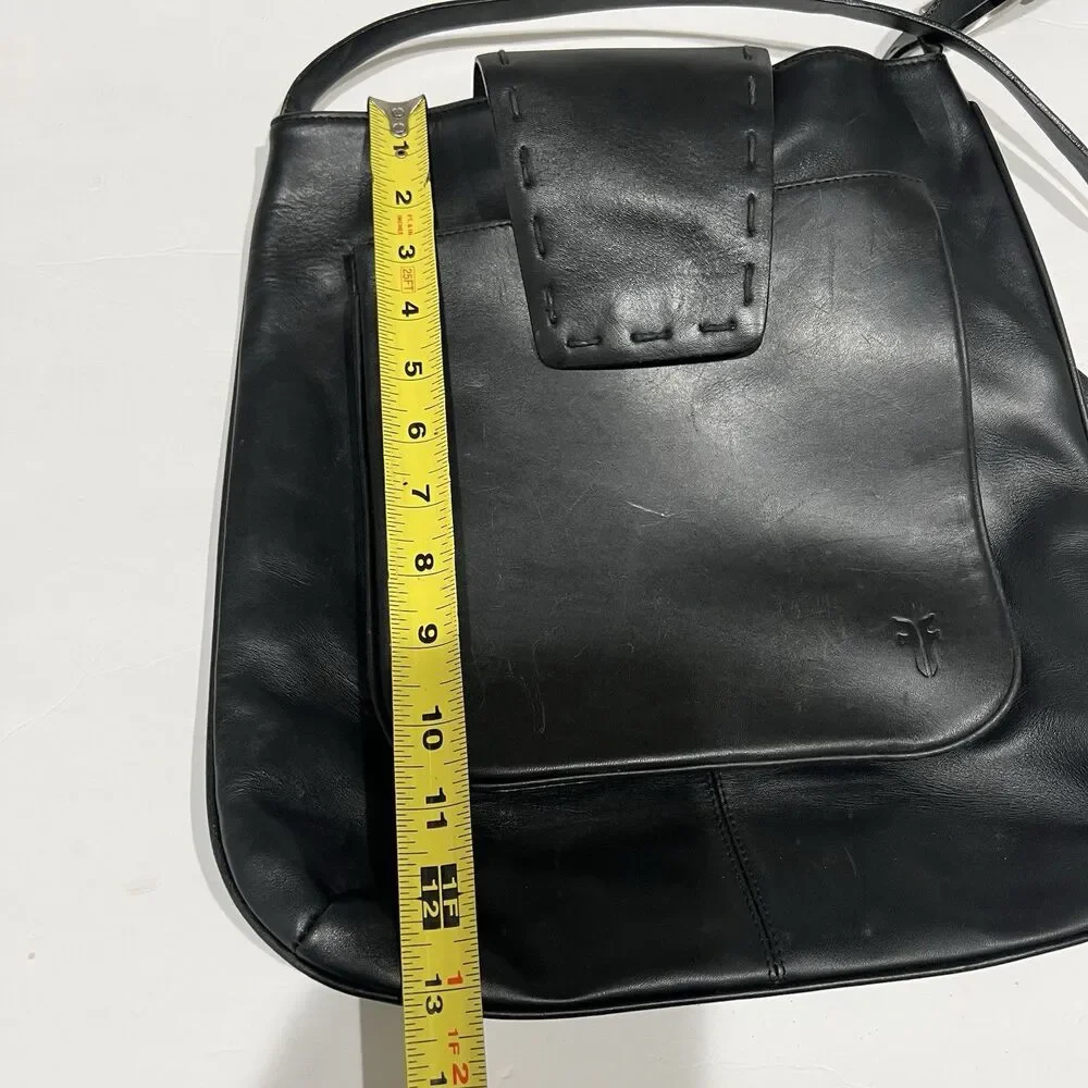 Vintage Frye Women’s Leather Flap Shoulder Bag Black